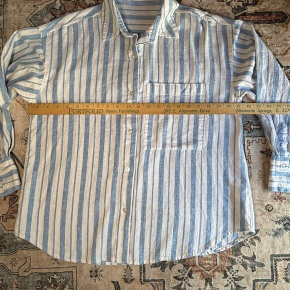 Abercrombie and Fitch Women's Linen Blend Casual Button Up Top Small Fall Boat - Picture 6 of 8